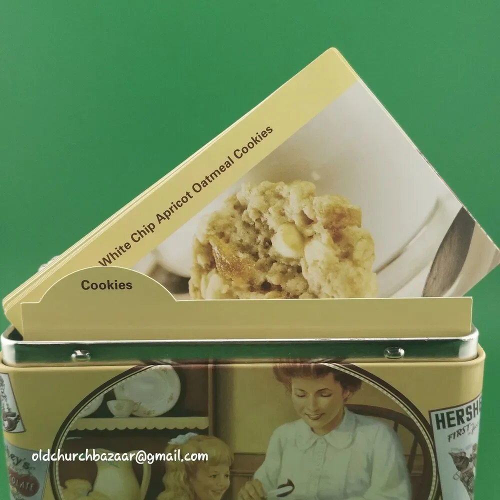 Vintage Hershey's Chocolate Kisses Tin Hinged Lid Complete w Dividers & Recipes